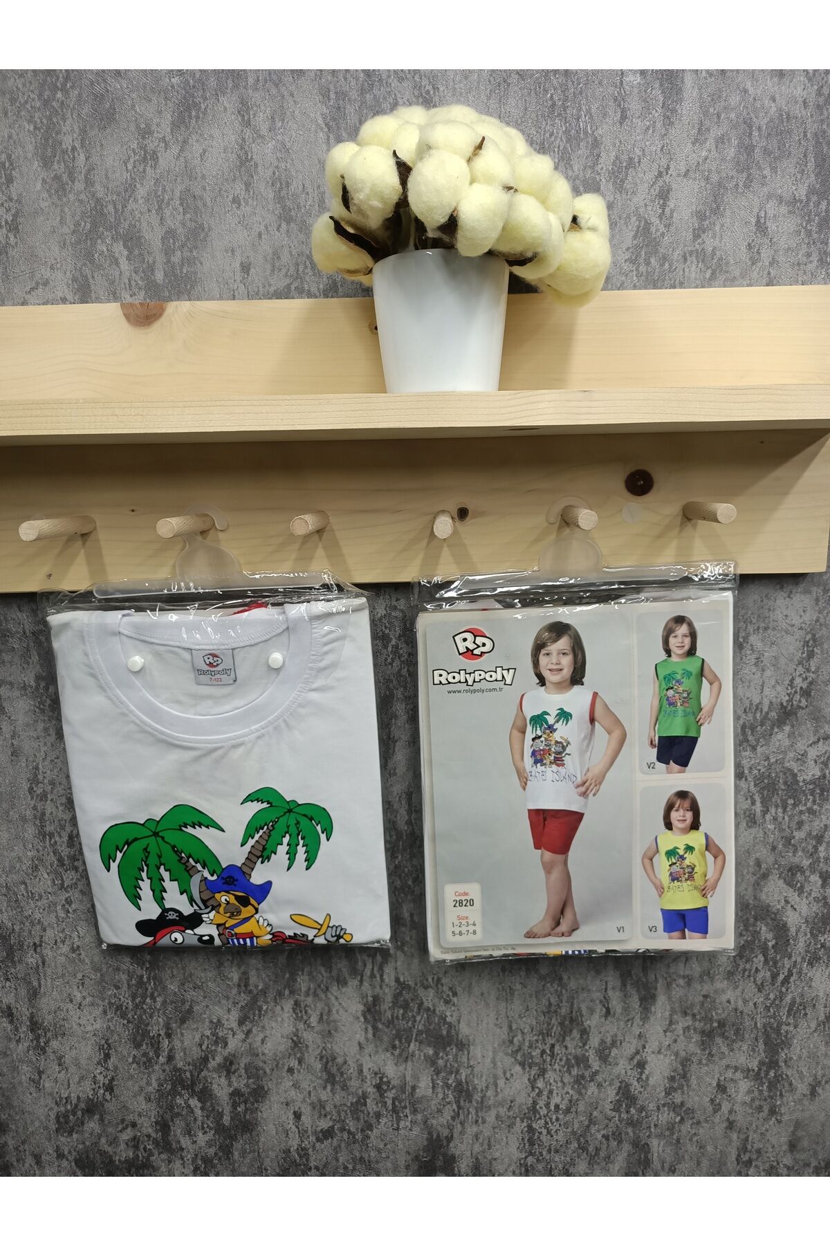 Rolypoly Korsanlar Adası Erkek Çocuk Şortlu Yazlık Takım Beyaz - 6 Yaş