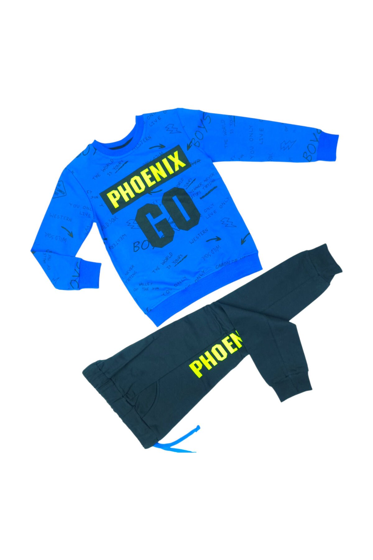 Pelops Erkek Çocuk Spor Eşofman Takım Mavi - 7-8 Yaş