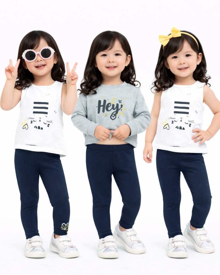 Pelops Kız Bebek Üçlü Spor Taytlı Takım