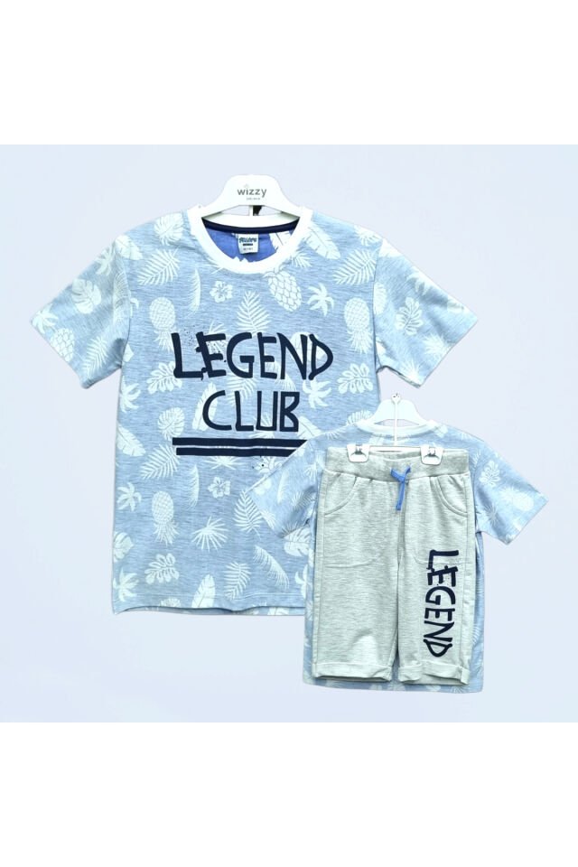Pelops Legend Club Erkek Çocuk Şortlu Yazlık Takım Mavi - 7-8 Yaş