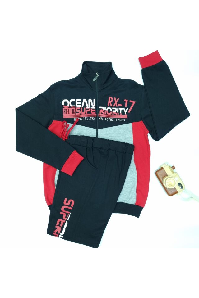 Pelops Erkek Çocuk Spor Eşofman Takım Siyah - 11-12 Yaş