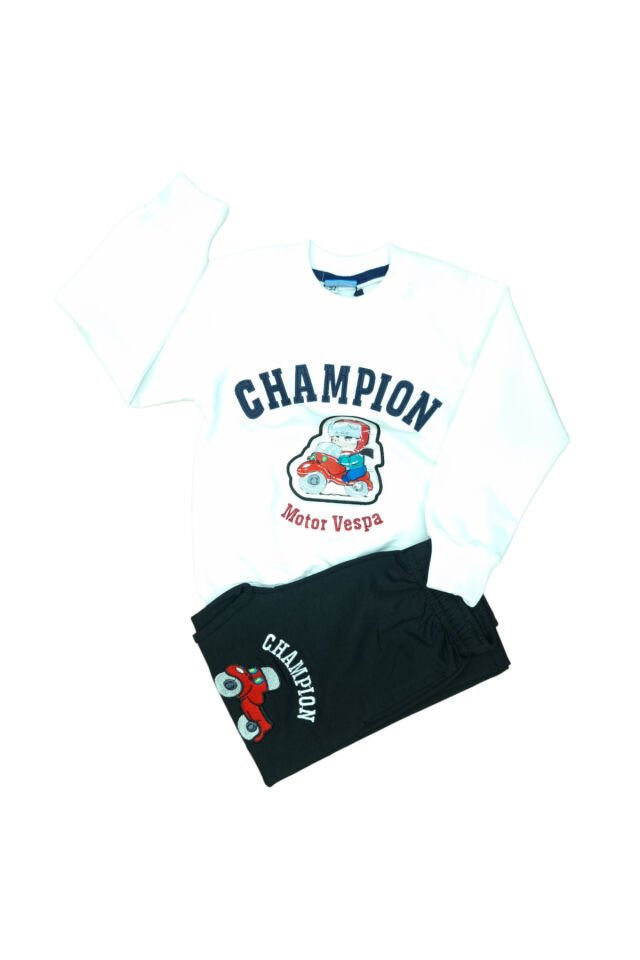 WD Erkek Çocuk Spor Eşofman Takım Beyaz - 5 Yaş