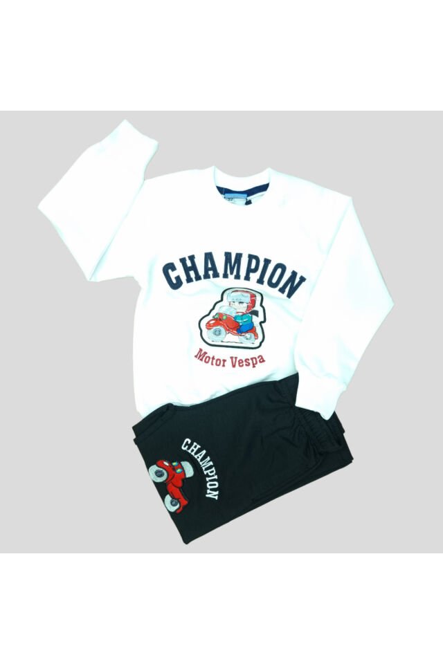 WD Erkek Çocuk Spor Eşofman Takım Beyaz - 5 Yaş