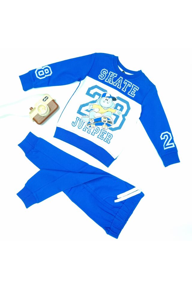 Pelops Erkek Bebek Spor Eşofman Takım Mavi - 3-4 Yaş