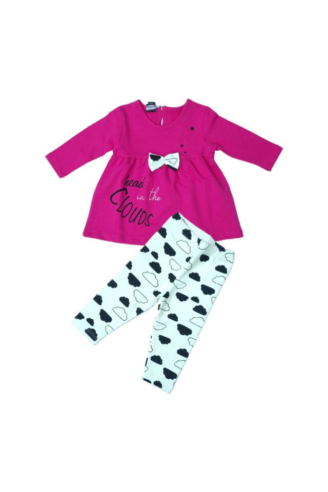 Pelops Kız Bebek Spor Taytlı Takım Fuşya - 6-9 Ay