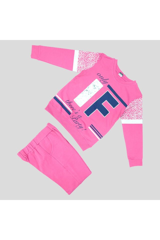 Pelops Kız Çocuk Spor Eşofman Takım Pembe - 8-9 Yaş